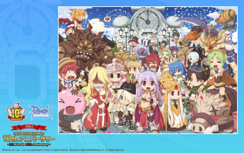 6+boys 6+girls :3 aerial_fireworks ahoge aircraft alchemist_(ragnarok_online) angeling animal_ears anniversary armor armored_boots arms_up aura bandaid baphomet_(ragnarok_online) beelzebub_(ragnarok_online) belt bikini_armor bio_lab bird black_gloves black_hat black_thighhighs blonde_hair blue_bird blue_eyes blue_gloves blue_hair blue_shirt boar book book_on_head boots bow breastplate breasts brown_belt brown_cape brown_capelet brown_coat brown_dress brown_eyes brown_footwear brown_gloves brown_hair camel camouflage camouflage_scarf camouflage_shorts cape capelet chainmail charlotte_(ragnarok_online) cleavage clock clock_tower closed_eyes closed_mouth coat confetti copyright_notice cowboy_hat crop_top cross-laced_footwear cross_of_prontera crown demon deviruchi_hat dirigible dress drops_(ragnarok_online) elbow_gloves faceless faceless_female fake_animal_ears fake_wings filir_(ragnarok_online) fingerless_gloves fireworks flat_chest flower flower_on_head food full_body fur-trimmed_jacket fur_collar fur_trim game_master_(ragnarok_online) gem geographer_(ragnarok_online) glasses gloves gold_trim green_eyes green_flower green_hair green_scarf green_shirt green_shorts grey_hair grin gunslinger_(ragnarok_online) hair_between_eyes hair_bow hair_ornament hair_over_one_eye hat head_wings heart heart_hair_ornament heterochromia hiba_agiff high_ponytail high_priest_(ragnarok_online) highres holding holding_ice_cream_cone holding_scythe ice_cream ice_cream_cone in-universe_location jacket kafra_uniform kiel-d-01 lamp leaf logo long_bangs long_hair long_sleeves looking_at_viewer lord_knight_(ragnarok_online) mage_(ragnarok_online) maid maid_headdress margaretha_sorin mastering medium_breasts monkey_ears monster multiple_boys multiple_girls ninja_(ragnarok_online) object_on_head official_art official_wallpaper open_mouth orange_shirt party_popper pauldrons pavianne_(ragnarok_online) pelvic_curtain pink_bow pink_hair ponytail pope_(ragnarok_online) poporing poring purple_eyes purple_hair ragnarok_online ranger_(ragnarok_online) red_cape red_dress red_eyes red_gemstone red_hair red_scarf rideword_(ragnarok_online) robe rogue_(ragnarok_online) rune_(ragnarok_online) rune_knight_(ragnarok_online) sampaguita_(ragnarok_online) sash satan_morroc savage_(ragnarok_online) scar scar_on_face scarf scythe shaded_face sharp_teeth shirt short_dress short_hair short_sleeves shorts sidelocks sleeveless sleeveless_shirt slime_(creature) smile spica_parfait spiked_pauldrons spikes spoken_heart star_gladiator_(ragnarok_online) strapless strapless_dress super_novice_(ragnarok_online) surprised swept_bangs teeth thighhighs torn_cape torn_clothes tower turtleneck turtleneck_shirt two-tone_dress two-tone_shirt vambraces visor_(armor) white_dress white_gloves white_hat white_robe white_sash white_shirt white_thighhighs white_wings wings yellow_jacket yuichirou