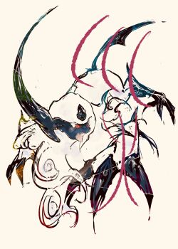 1girl absol animal_focus body_fur bwmtk1110 claws fang fluffy full_body gen_3_pokemon highres horns looking_at_viewer mane neck_fur nintendo no_humans pokemon pokemon_(creature) pokemon_focus red_eyes simple_background single_horn skin_fang solo standing white_background white_fur