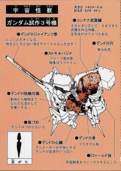 bone cross-section crossed_arms dendrobium_schema furigana gundam gundam_0083 gundam_gp-03_stamen highres organs parody translated underwear underwear_only