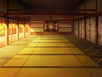 artist_request candle ceiling_light game_cg indoors magia_record:_mahou_shoujo_madoka_magica_gaiden mahou_shoujo_madoka_magica no_humans official_art railing scenery shouji shrine sliding_doors sunlight sunset tatami tree veranda