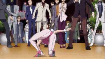 animated animated_gif ass back-seamed_legwear bouncing_breasts bow bowtie breasts cleavage code_geass detached_collar high_heels kouzuki_kallen lowres pantyhose pink_legwear playboy_bunny rabbit_tail seamed_legwear tail wrist_cuffs