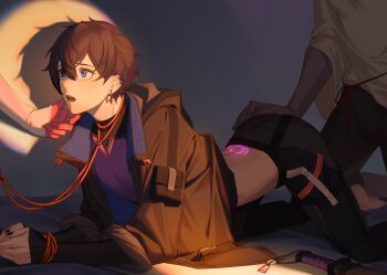 3boys bdsm bondage bound dubcon highres indie_virtual_youtuber multiple_boys shoto_(vtuber) virtual_youtuber yaoi