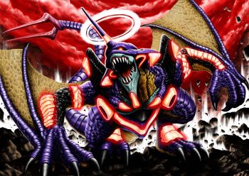 all_body artist_request claws dragon dragon_tail dragon_wings monster monster_hunter_(series) source_request tail teeth unit-02_tigrex wings wyvern