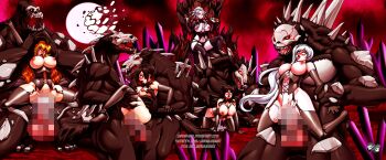 5boys 5girls bestiality black_hair black_legwear blake_belladonna blonde_hair blue_eyes censored corset cum cum_in_pussy doggystyle elbow_gloves full_moon gigantic_penis gloves grey_eyes grimm_(rwby) impregnation jadenkaiba lingerie long_hair medium_hair moon mosaic_censoring multiple_boys multiple_girls night nipples penis purple_eyes rape red_background red_hair rooster_teeth ruby_rose rwby salem_(rwby) sex sex_from_behind short_hair sitting tongue tongue_out underwear vaginal weiss_schnee white_hair yang_xiao_long yellow_eyes