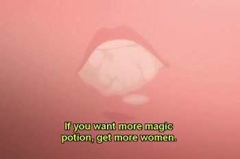 1girl aftersex animated animated_gif anime_screenshot caption censored cum cum_in_mouth cum_on_body facial gurgling koujin_rikka kuro_ai looking_at_viewer pov pov_focus solo subtitled tongue