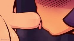 1boy 1girl age_difference animated bag blue_background blue_trim blush bottomless breasts breathing close-up cum cum_on_body cum_on_breasts cum_on_self cum_on_upper_body dark_background ejaculation ejaculation_between_breasts fellatio foreskin furrowed_brow heart hetero hex_maniac_(pokemon) hex_maniac_(pokemon_xy) huge_breasts navel nintendo nose_blush oral paizuri paper_bag paper_bag_on_head penis phimosis pokemon pokemon_xy pov pov_crotch puffy_nipples saliva saliva_trail shinki_art shirt shota tongue tongue_out uncensored video white_shirt