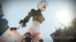 1boy 1girl 2b_(nier:automata) 3d animated breasts cleavage clothed_female_nude_male erection frottage gloves grinding hetero huge_penis imminent_penetration leotard nier:automata nier_(series) nude penis rubbing shiboishi source_filmmaker_(medium) thigh_sex thighhighs through_clothes uncensored video