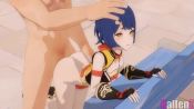 1boy 1girl 3d animated arched_back ass back back_cutout bare_shoulders bench black_footwear black_gloves blender_(medium) blue_hair bottomless breasts china_dress chinese_clothes clothed_female_nude_male clothing_cutout doggystyle dress fingerless_gloves genshin_impact gloves hair_ornament hairclip hand_on_another&#039;s_head hetero jiggle kallenz loli moaning nude outdoors penis sex sex_from_behind shoes short_hair small_breasts sound thigh_strap uncensored video xiangling_(genshin_impact) yellow_eyes