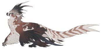 animal_ears anime_coloring beak claws creature fantasy feathered_arms feathers fluffy immorthis multicolored_feathers no_humans original reference_sheet tail white_background