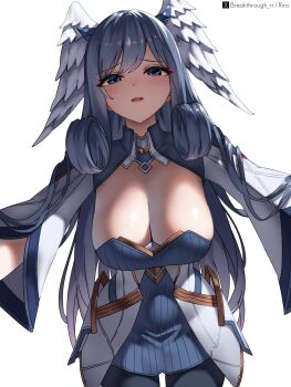 1girl blue_eyes breasts curly_hair grey_hair highres melia_antiqua riro_(breakthrough_rr) xenoblade_chronicles_(series) xenoblade_chronicles_3