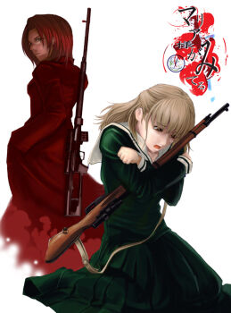 00s bolt_action dragunov_svd muzzle_device gun maria-sama_ga_miteru mosin-nagant naitou_shouko rifle sayou scope shouko sniper_rifle takeshima_tsutako thumbhole_stock weapon