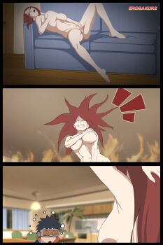 absurdres age_difference angry breasts caught_masturbating erogakure female_masturbation highres masturbation mature_female naruto_(series) older_female_and_younger_male uchiha_obito uzumaki_kushina