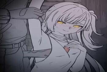 1boy 1girl animated armpit_focus armpits blush cloth_glansjob clothed_sex commander_(girls&#039;_frontline) cum cum_in_clothes cum_through_clothes dress ejaculation ejaculation_under_clothes flat_chest girls&#039;_frontline girls&#039;_frontline_2:_exilium glansjob glowing glowing_eyes greyscale grin hetero large_penis leva_(girls&#039;_frontline_2) long_hair monochrome naizuri official_alternate_costume paizuri partially_colored penis penis_to_breast penis_under_another&#039;s_clothes presenting_armpit scar scar_across_eye scar_on_face see-through_scarf sleeveless sleeveless_dress smile solo_focus sweat tagme ump45_(diamond_flower)_(girls&#039;_frontline) ump45_(girls&#039;_frontline) uncensored veins veiny_penis video xandier59 yellow_eyes