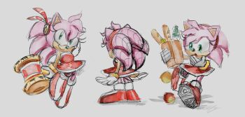 Rule 34 | amy rose, apple, bag, beta design, boots, bracelet, bun, dress, eyelashes, food, fruit, gloves, grocery bag, hammer, hedgehog, jewelry, jumping, lemonade pop, petite, red dress, sega, shopping bag, sonic (series), sonic adventure, spiked hair, toy hammer