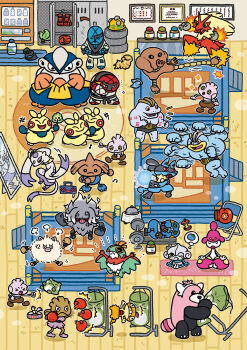 Rule 34 | +++, afterimage, annihilape, apple, apple core, assault vest (pokemon), barbell, bewear, blaziken, bottle, boxing gloves, carbos (pokemon), chibi, chibi only, choice band, choice scarf, commentary request, croagunk, dancing, food, fruit, full-length mirror, gen 1 pokemon, gen 2 pokemon, gen 3 pokemon, gen 4 pokemon, gen 5 pokemon, gen 6 pokemon, gen 7 pokemon, hariyama, hawlucha, highres, hitmonchan, hitmonlee, hitmontop, hp up (pokemon), hungry, indoors, iron (pokemon), kicking, lucario, machamp, machoke, makuhita, medicham, meditation, meditite, mienshao, mirror, musical note, nintendo, official art, pokemon, pokemon (creature), pokemon focus, primeape, protein (pokemon), punching, punching bag, radio, rocky helmet (pokemon), sawk, scraggy, sparkle, substitute (pokemon), tyrogue, vending machine, wrestling ring