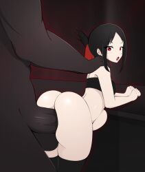 1boy 1girl anal animated ass black_hair bouncing_ass bouncing_breasts breasts choker dark-skinned_male dark_skin hands_on_another&#039;s_shoulders hetero highres huge_ass huge_penis interior kaguya-sama_wa_kokurasetai_~tensai-tachi_no_renai_zunousen~ large_penis medium_breasts penis red_eyes sex sex_from_behind shinomiya_kaguya tagme testicles thick_thighs thighhighs thighs tight_clothes video wide_hips zonen404