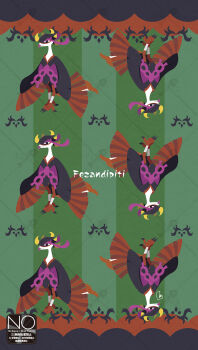 animal_focus beak bird black_eyes closed_mouth commentary_request fezandipiti highres horns meme_(sleepsheep) nintendo no_humans pokemon pokemon_(creature) pokemon_focus talons wings