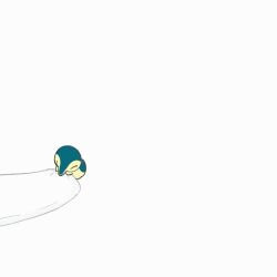 animated bed closed_eyes colored_skin cyndaquil gen_2_pokemon green_skin highres macco0928 multicolored_skin nintendo no_humans pokemon pokemon_(creature) pulling solo tagme video yellow_skin