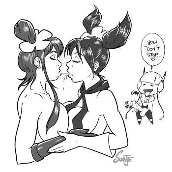 1futa 2girls ascot ascot_between_breasts beta_skyla_(pokemon) breast_press breasts chibi closed_eyes clothed_female_nude_female dialogue_box drooling drooling_on_another dual_persona elesa_(pokemon) female_focus full-package_futanari functionally_nude futa_with_female futanari futanari_masturbation gloves hair_tie happy headphones huge_breasts kiss large_breasts leggings lineart long_hair masturbating_while_watching masturbation monochrome multiple_girls nintendo nude penis penis_grab pervert phone pokemon pokemon_bw pokemon_bw2 pokemon_bw_(prototype) recording shirt shoes short_hair sketch skyla_(pokemon) sorje sorje_(artist) sound_effects speech_bubble spit_in_mouth standing symmetrical_docking taking_photo taking_picture testicles tongue tongue_out twintails voyeurism waiting_for_sex wire yuri