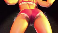 1girl 3d animated ass ass_focus ass_shake capcom dark-skinned_female dark_skin denim denim_shorts female_focus game_screenshot lily_hawk looping_animation mod pink_shorts short_shorts shorts solo street_fighter street_fighter_6 video video_game_screencap