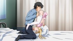 1boy 1girl 69 akizuki_airi akizuki_kouzou animated anime_screenshot anus bed black_eyes black_hair black_socks blonde_hair blue_eyes blue_shirt bouncing_breasts breasts breasts_out censored clothes_lift collarbone constricted_pupils cum cum_in_mouth cum_in_pussy cum_on_body cum_on_hair cum_overflow dot_nose dress dress_lift drooling ejaculation english_text facial fellatio female_orgasm from_above from_side garter_straps gluteal_fold grabbing_another's_breast grabbing_another's_thigh grabbing_from_behind groin groping hair_ornament hair_ribbon half-closed_eyes hard-translated hat hetero highres indoors inseki irrumatio kneeling large_breasts lifting_another's_clothes long_hair long_sleeves moaning mosaic_censoring nipples no_bra no_panties nurse nurse_cap on_bed oni_chichi oni_chichi_rebuild oral orgasm pants penis pillow pink_dress poro pussy pussy_juice ribbon school_infirmary sex sex_from_behind shirt short_sleeves socks sound step-parent_and_step-child subtitled sweat tagme thigh_grab thighhighs thighs third-party_edit twintails upside-down vaginal video white_thighhighs