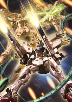 afterimage artist_request battle beam_cannon beam_rifle beam_shield cable crossbone_vanguard dual_wielding earth_federation earth_federation_space_forces energy energy_beam energy_gun f91_gundam firing gundam gundam_f91 gundam_perfect_file holding holding_weapon machinery mecha mecha_focus mobile_suit no_humans official_art painting_(medium) rafflesia_(gundam) realistic robot scan scene_reference science_fiction space traditional_media v-fin weapon