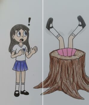 Rule 34 | 2girls, dullahan, inugami-ke no ichizoku pose, legs, mary janes, multiple girls, original, shoes, struggling, stuck, tammy rosia, upside-down