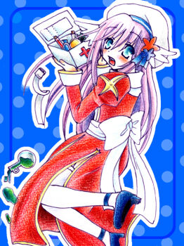 Rule 34 | 1girl, 2000s (style), back bow, bandage roll, black shoes, blue background, blue eyes, blue flower, blush, bow, commentary request, dress, flask, flower, full body, hat, hat flower, high heels, high priest (ragnarok online), juliet sleeves, long hair, long sleeves, looking at viewer, looking to the side, open mouth, polka dot, polka dot background, potion, puffy sleeves, ragnarok online, red dress, red flower, ru--a, sash, shoes, solo, spilling, tam (ragnarok online), thighhighs, tripping, vial, white bow, white hat, white sash, white thighhighs