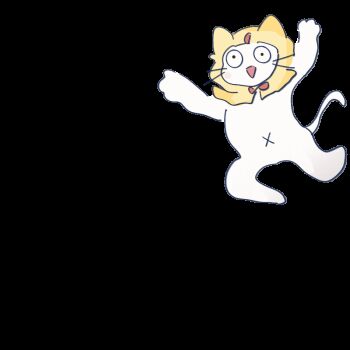 animal animal_focus animated animated_gif artist_request bow bowtie cat chinese_commentary cloak clothed_animal commentary_request ear_covers flat_color flying_sweatdrops hood hood_up hooded_cloak looping_animation momo_(nikki) navel nikki_(series) panicking red_bow red_bowtie sleeveless solo traditional_bowtie transparent_background white_cat yellow_cloak