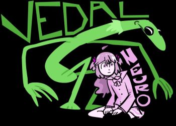 1boy 1girl ahoge asymmetrical_legwear black_background black_thighhighs bow bowtie brown_eyes brown_hair cardigan character_name closed_mouth comicdud commentary english_commentary father_and_daughter from_side full_body hair_ribbon kermit_the_frog long_hair long_sleeves neuro-sama red_ribbon ribbon sailor_collar simple_background single_thighhigh sitting thighhighs two_side_up uneven_legwear vedal987 vedal_ai virtual_youtuber