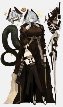 1girl absurdres alternate_costume aqua_wings arknights breasts dress head_wings highres ho&#039;olheyak_(arknights) large_breasts long_tail odmised snake_girl solo tail two-tone_feathers two-tone_wings very_long_tail wings