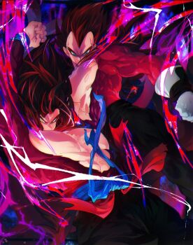Rule 34 | black hair, blue sash, closed mouth, dougi, dragon ball, dragon ball heroes, gloves, long hair, male focus, monkey boy, monkey tail, multiple boys, muscular, muscular male, ommmyoh, pants, red fur, saiyan, sash, son goku, son goku (xeno), spiked hair, super full power saiyan 4 limit breaker, super saiyan, super saiyan 4, tail, time patrol (dragon ball), twitter username, vegeta, vegeta (xeno)