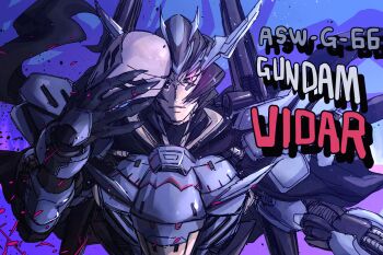 Rule 34 | 1boy, 8823, character name, close-up, glowing, glowing eye, gundam, gundam tekketsu no orphans, gundam vidar, looking at viewer, male focus, mecha danshi, one eye covered, personification, solo, v-fin