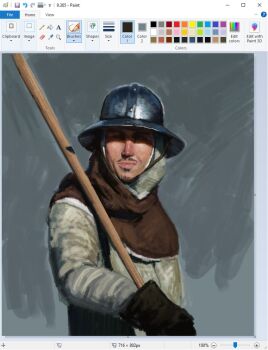 1boy art_program_in_frame baseball_bat capelet christian_young commentary facing_viewer gloves helmet holding holding_baseball_bat leather leather_gloves looking_at_viewer male_focus microsoft_paint_(medium) microsoft_paint_(software) original partially_shaded_face screencap serious shirt solo symbol-only_commentary upper_body white_shirt