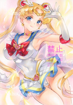armpits at_classics bishoujo_senshi_sailor_moon bishoujo_senshi_sailor_moon_supers blonde_hair blue_eyes blue_sailor_collar bow brooch choker commentary crisis_moon_compact double_bun elbow_gloves gloves gluteal_fold hair_bun hair_ornament heart heart_brooch heart_choker jewelry long_hair marker_(medium) multicolored_skirt panties pantyshot red_bow sailor_collar sailor_moon sailor_senshi_uniform skirt super_sailor_moon traditional_media tsukino_usagi underwear white_gloves yellow_choker