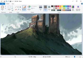 art_program_in_frame building castle christian_young cloud cloudy_sky commentary day hill landscape microsoft_paint_(medium) microsoft_paint_(software) mountaintop no_humans original outdoors painterly scenery screencap sky