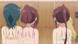 4girls animated anime_screenshot bathroom belly blonde_hair blue_hair bra breasts brown_hair completely_nude convenient_censoring flat_chest glasses interior kiryuu_mikazuki kissxsis large_breasts loli long_hair matching_underwear medium_breasts mikuni_miharu multiple_girls navel nude pale_skin panties small_breasts sound subtitled suminoe_ako suminoe_riko swimsuit tagme towel underwear video zezo