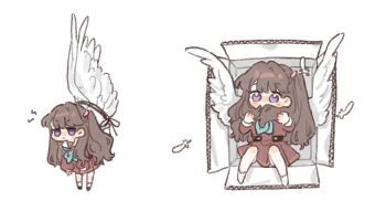 1girl :&lt; angel_wings aqua_neckerchief basil_(wgh0anzdple3asf) black_shoes blush bound bound_wings box brown_dress brown_hair cardboard_box closed_mouth commentary deformed dress feathers frown fujishima_megumi hair_over_mouth hasu_no_sora_school_uniform in_box in_container jitome link!_like!_love_live! long_hair long_sleeves looking_at_viewer love_live! medium_dress multiple_views neckerchief open_box pleated_dress purple_eyes sailor_collar sailor_dress school_uniform shoes shout_lines simple_background socks symbol-only_commentary two_side_up v-shaped_eyebrows virtual_youtuber white_background white_feathers white_sailor_collar white_socks white_wings wings winter_uniform