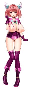 Rule 34 | 1girl, :o, blush, boots, bra, breastless clothes, breasts, calpish, censored, chest jewel, choker, corruption, crotchless, crotchless panties, cupless bra, framed breasts, full body, game cg, gloves, hair ornament, huge breasts, large variant set, looking at viewer, magisphere berry, mahou reiki magisphere, mana (magisphere), nipples, non-web source, official art, open mouth, panties, pink hair, purple thighhighs, pussy, red eyes, red hair, revealing clothes, self-datamine, short hair, solo, tachi-e, thighhighs, transparent background, twintails, underwear, variant set