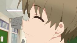6+boys 6+girls :3 animated antlers blood bob_cut broken_glass brown_hair classroom debris deer_antlers deer_girl destruction doorway glass green_eyes horns injury multiple_boys multiple_girls music school_uniform shikanoko_noko shikanoko_nokonoko_koshitantan sound tagme video
