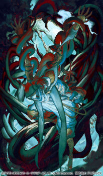 1boy assassin_(fate/samurai_remnant) black_nails copyright_notice fate/samurai_remnant fate_(series) full_body highres hood hood_up japanese_clothes looking_at_viewer male_focus mask mouth_mask official_art promotional_art second-party_source solo tattoo wataru_rei