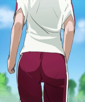 1girl animated animated_gif ass ass_shake character_request day from_behind haruyama_kazunori head_out_of_frame lower_body lowres pants pantylines precure running solo source_request tagme track_pants track_suit track_uniform