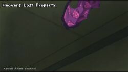 animated anime_screenshot classroom highres panties sora_no_otoshimono stealing stealing_clothes striped_clothes striped_panties tagme underwear video