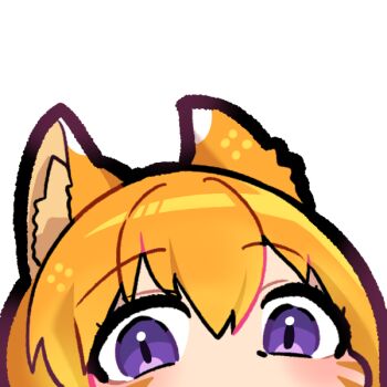 1girl animal_ear_fluff animal_ears blush cat_ears cat_girl chibi commission commissioner_upload emoji facepaint facial_mark fire_emblem fire_emblem:_path_of_radiance fire_emblem:_radiant_dawn fluff gliesse82_5 hair_between_eyes laguz_(fire_emblem) lethe_(fire_emblem) looking_at_viewer nintendo orange_hair purple_eyes solo staring whisker_markings