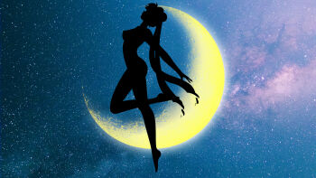 1girl absurdres arched_back ass bishoujo_senshi_sailor_moon breasts crescent_moon female_focus galaxy highres long_hair magical_girl milky_way moon nipples nude sailor_moon silhouette sky solo star_(sky) starry_sky tsukino_usagi twintails