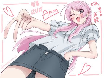 Rule 34 | bang dream!, bang dream! it's mygo!!!!!, blush, chihaya anon, dress, fang, grey eyes, highres, long hair, multiple girls, mygo!!!!! (bang dream!), nagomu 7 56, one eye closed, open mouth, pink hair