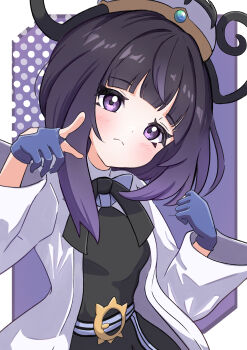 absurdres gloves gwynn_(pokemon) highres pokemon pokemon_legends:_z-a purple_eyes purple_hair rono_(lethys) solo