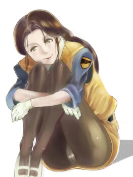 Rule 34 | 1girl, brown hair, female focus, gloves, highres, kidou keisatsu patlabor, mature female, nagumo shinobu, panties, pantyhose, smile, solo, star-jam, underwear