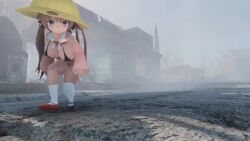 3d alternate_breast_size animated bikini bouncing_breasts breasts fallout fallout_4 hat headset large_breasts micro_bikini oppai_loli outdoors running sound swimsuit tagme thick_thighs thighs tsukuyomi_ai twintails video voiceroid walking