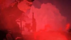 1boy 2girls 3d adam_taurus animal_ears animated attack audible_music audible_speech battle black_hair blade_catching blake_belladonna blonde_hair blood blue_eyes english_audio facial_mark falling holding holding_knife holding_sword holding_weapon knife long_hair mechanical_arms mountain multiple_girls outdoors punching red_eyes red_hair rwby single_mechanical_arm sound spoilers stab sword throwing video water waterfall weapon yang_xiao_long yellow_eyes